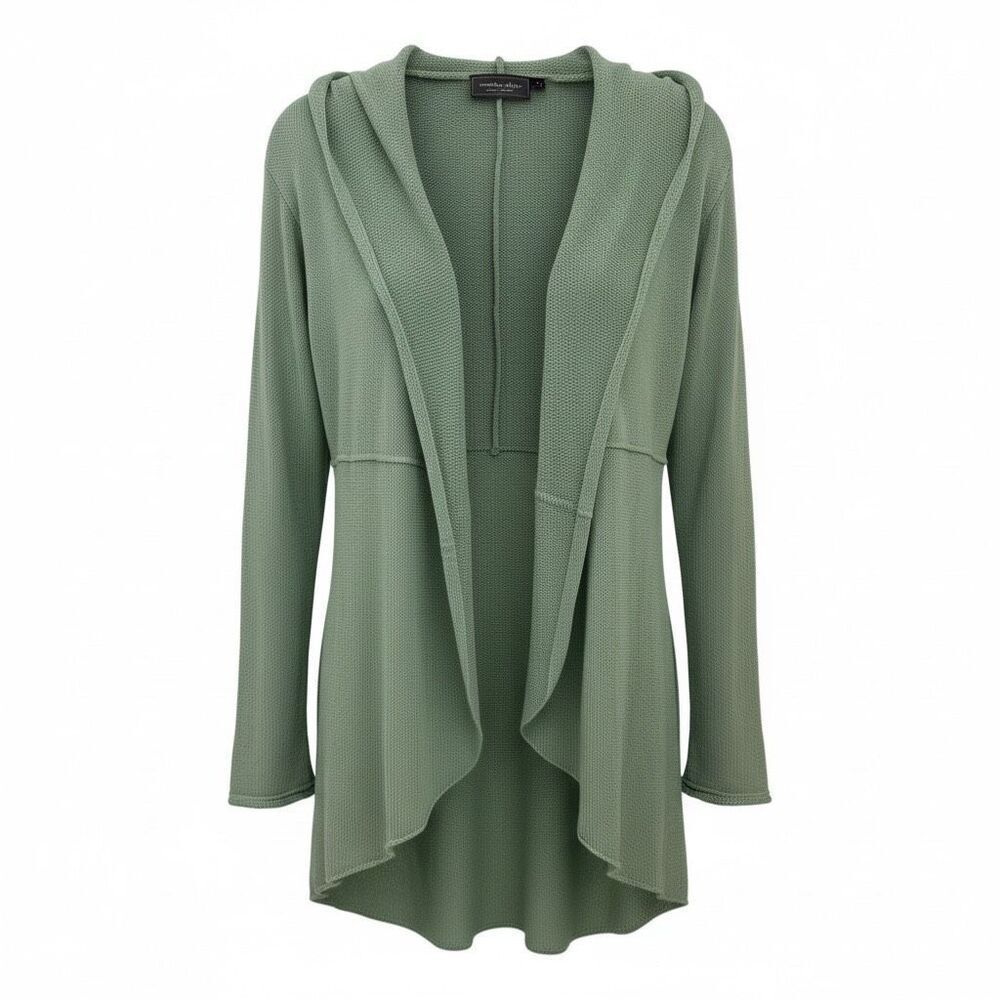 Wooden Ships Women’s Open Front Hooded Cardigan Size XS Mint Green Cotton